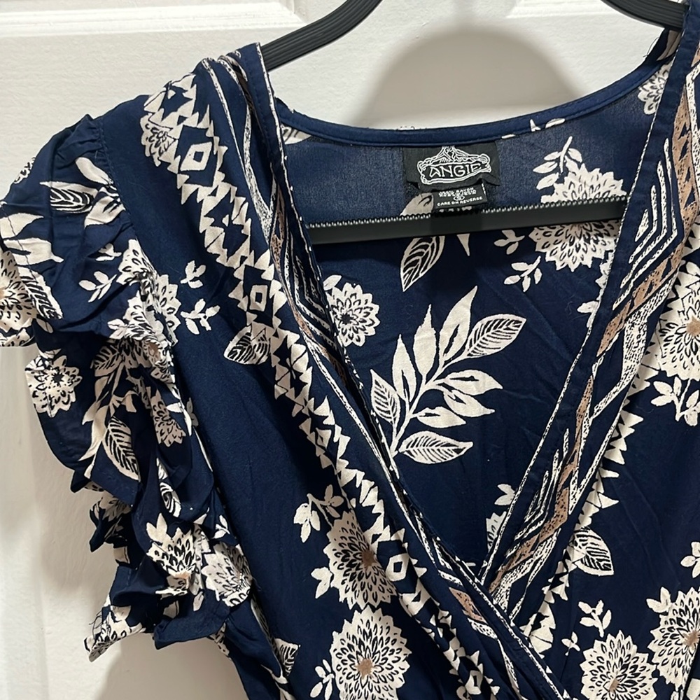 Angie Navy Wrap Dress